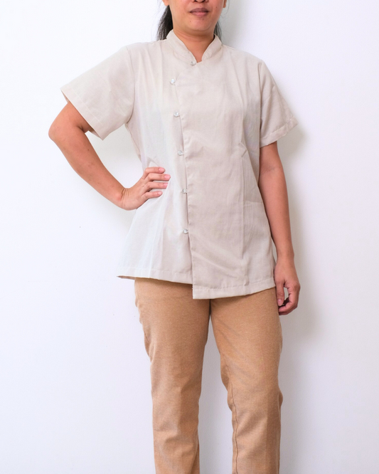 Allison Chinese Collar Tunic in Chambray - Set (Plus Size)