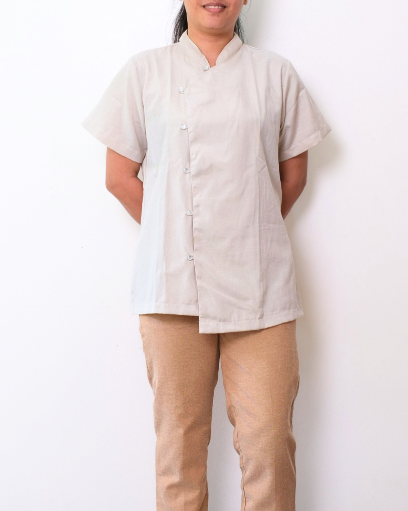Allison Chinese Collar Tunic in Chambray - Set (Regular Size)