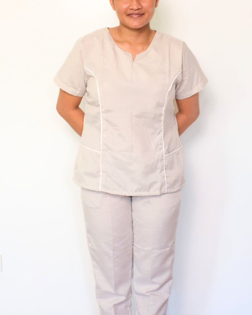 Mary Anne in Beige Chambray - Set (Regular Size)