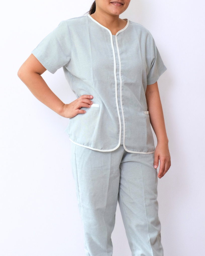 Rose in Sage Chambray (ON HAND)
